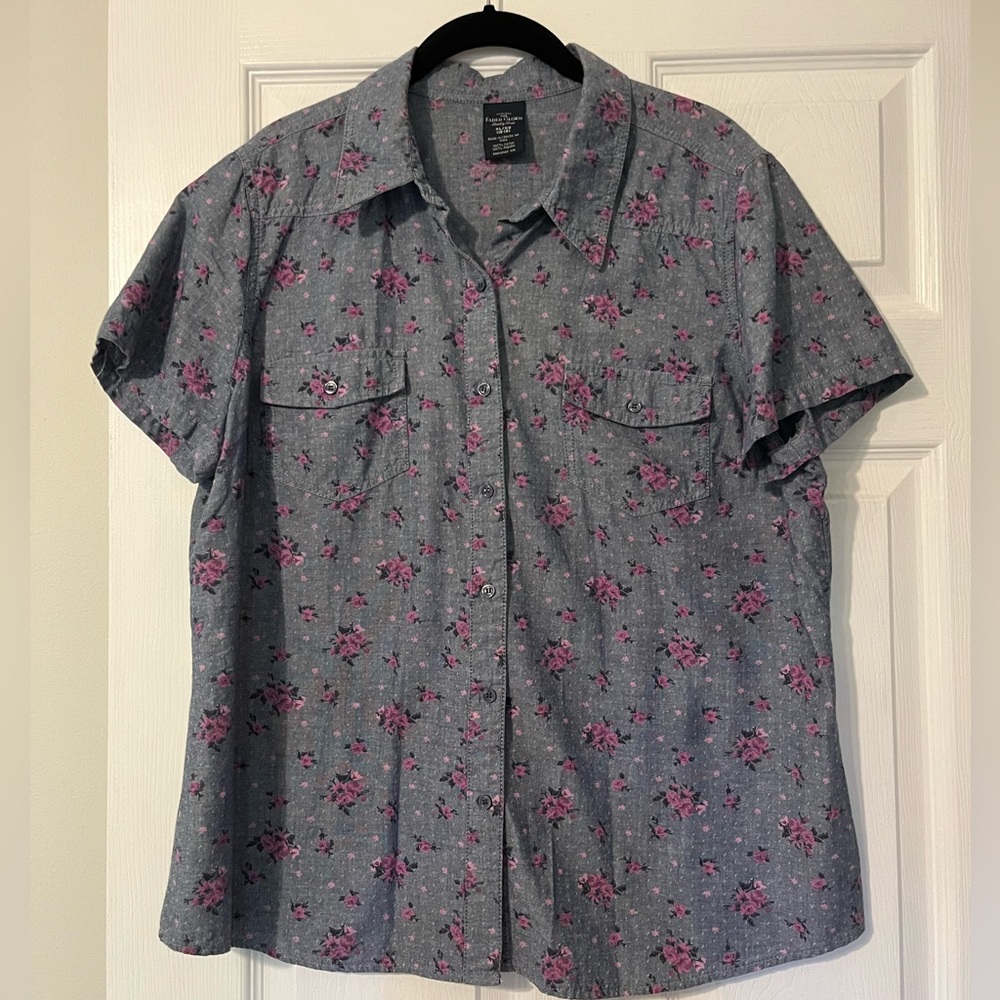 Floral Gray and Pink Women’s Shirt